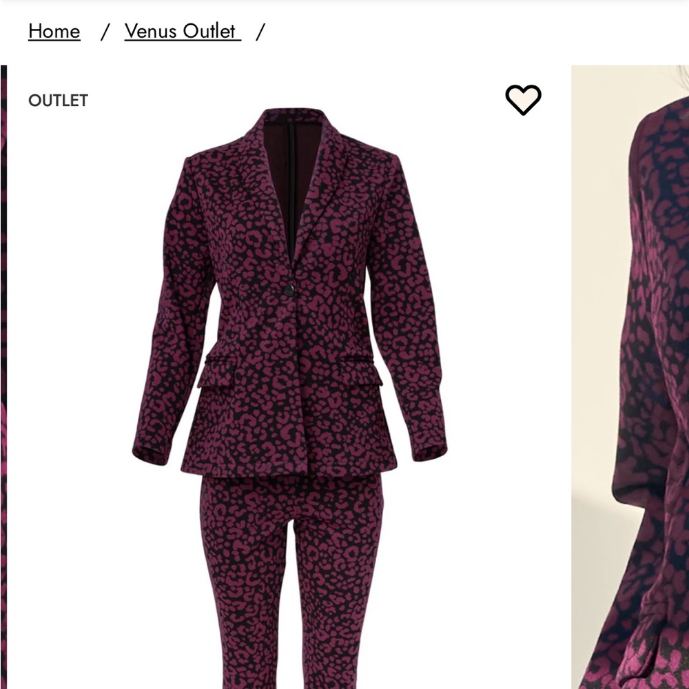 VENUS Purple and Black Leopard Print Jacket